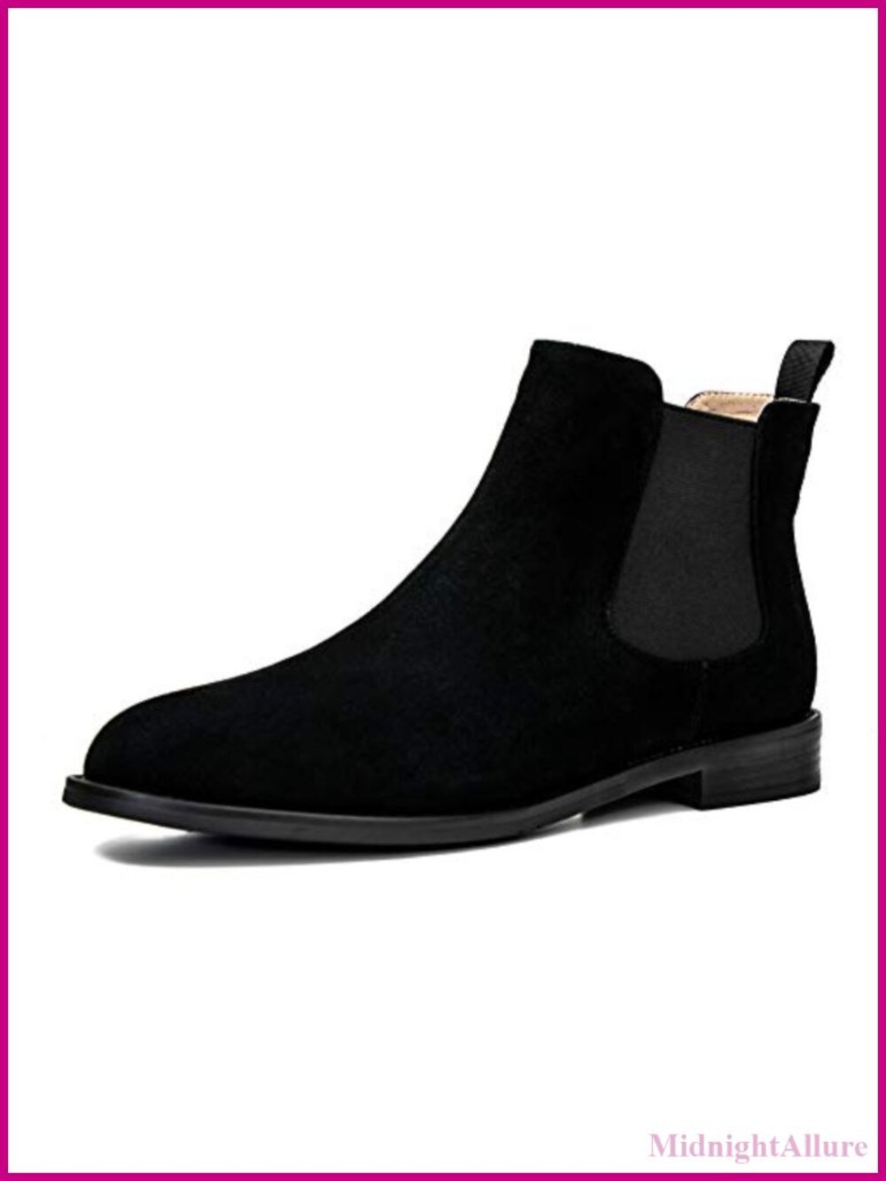 Womens Suede Chelsea Ankle Boots Slip Resistant Low Heel Casual